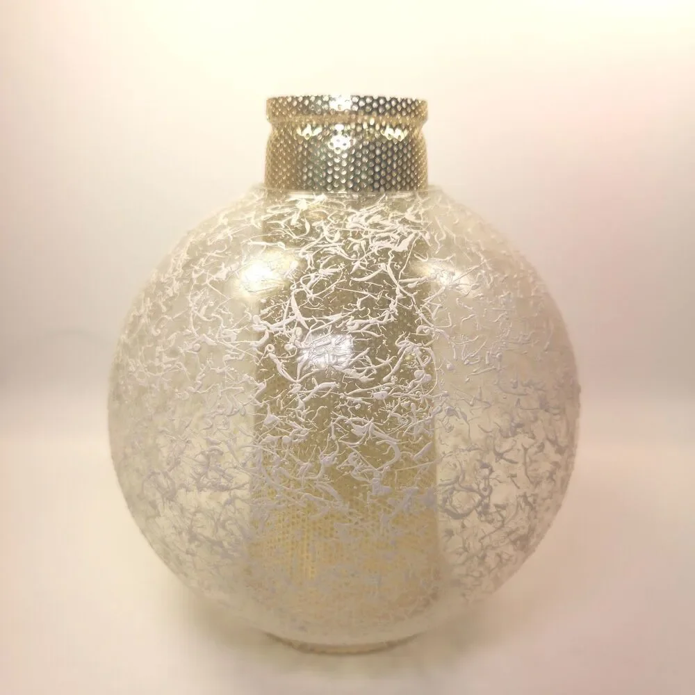 Vintage Mid Century Modern Glass Ceiling Light Globe Brass Diffuser 9